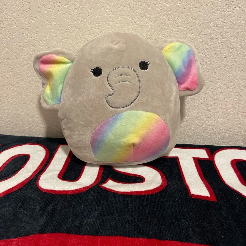 8” Mila Squishmallow Elephant with Rainbow Ears and Belly. - Picture 10 of 13